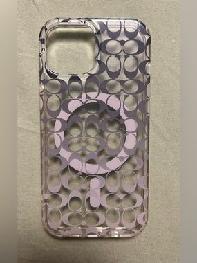 Coach Clear Signature Phone Case with  MagSafe Ring